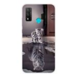 Pattern Printing Soft TPU Back Cover for Huawei P smart 2020 – Cat and Reflection