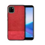 Cloth Texture PC + TPU Combo Phone Shell for Huawei Y5p – Red