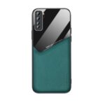 Built-in Magnetic Metal Sheet Leather Coated Glass PC TPU Case for Huawei nova 7 SE/P40 Lite 5G – Green