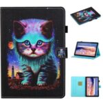Pattern Printing Card Slots Stand Flip Leather Protective Cover for Huawei MediaPad T5 10.1 – Cat