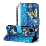 Light Spot Decor Wallet Stand Leather Pattern Printing Phone Case for Huawei P20 – Butterfly