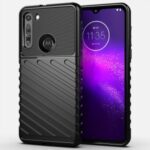 Thunder Series Twill Texture Soft TPU Back Case for Motorola Moto G8 – Black
