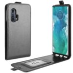 Crazy Horse Skin Vertical Flip Leather Cell Phone Case for Motorola Edge Plus – Black