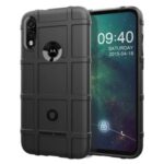 Rugged Shield Square Grid Texture TPU Cell Phone Coverign Case for Motorola Moto E7 – Black