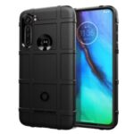 Rugged Shield Square Grid Texture TPU Cover Phone Case for Motorola Moto G Stylus – Black