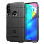 Rugged Shield Square Grid Texture TPU Mobile Phone Case for Motorola Moto G Power – Black