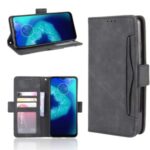 Multiple Card Slots PU Leather Shell for Motorola Moto G8 Power Lite – Black