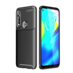 Carbon Fiber Skin Dropproof Flexible TPU Shell for Motorola Moto G Power – Black