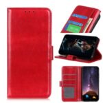 Crazy Horse Magnetic Leather Stand Case for Motorola Moto G8 Power Lite – Red