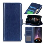 Crazy Horse Magnetic Leather Stand Case for Motorola Moto G8 Power Lite – Blue