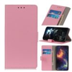 PU Leather Wallet Stand Protective Shell Cover for Motorola Moto G8 Power Lite – Pink