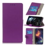 PU Leather Wallet Stand Protective Shell Cover for Motorola Moto G8 Power Lite – Purple