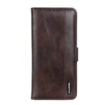 PU Leather Wallet Stand Cell Phone Case for Motorola Moto G8 Power Lite – Brown