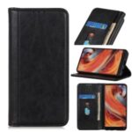 Litchi Texture Auto-absorbed Split Leather Shell with Stand Wallet Cover for Xiaomi Mi Note 10 Lite – Black