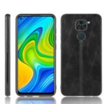 Stitching PU Leather Coated PC TPU Cell Phoe Case Shell for Xiaomi Redmi Note 9/10X 4G – Black