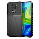 Thunder Series Twill Texture Shell Soft TPU Phone Case for Xiaomi Redmi Note 9/10X 4G – Black