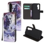 Mobile Phone Cover Pattern Printing Cross Texture Leather Shell for Xiaomi Mi Note 10 Lite – Wolf