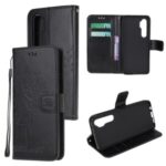 Phone Cover Imprint Tree Owl Wallet Leather Protective Case for Xiaomi Mi Note 10 Lite – Black