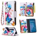 Patterned Zipper Wallet Multiple Card Slots Leather Phone Stand Case for Xiaomi Mi CC9 Pro/Mi Note 10/Mi Note 10 Pro – Butterfly