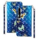 Light Spot Decor Wallet Stand Leather Pattern Printing Protection Shell for Xiaomi Mi CC9 Pro – Butterfly