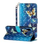 Light Spot Decor Pattern Printing Wallet Stand Leather Phone Case for Xiaomi Redmi Note 7 – Butterfly