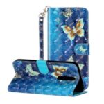 Light Spot Decor Pattern Printing Wallet Stand Leather Phone Shell for Xiaomi Redmi K30 – Butterfly