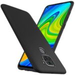 Jazz Series Twill Skin TPU Cell Phone Cover for Xiaomi Redmi Note 9/Redmi 10X 4G – Black
