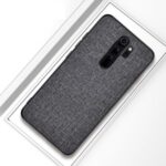 Cloth Skin PC + TPU Hybrid Cell Phone Case for Xiaomi Redmi 9 – Grey