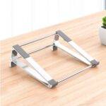 Aluminum Alloy Laptop Stand Desktop Cooling Vertical Storage Bracket – Silver
