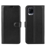 Litchi Skin Magnetic Leather Phone Case for ZTE Axon 11 – Black