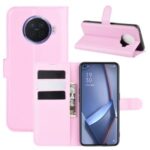 Litchi Surface Leather Wallet Stand Case for Oppo Ace2 – Pink