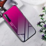 Gradient Color Tempered Glass + PC + TPU Hybrid Case for Realme 6 Pro – Rose Red