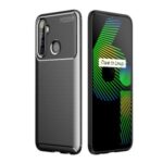 Drop Resistant Carbon Fiber Texture TPU Back Case for Realme 6i – Black