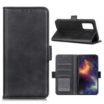 Magnetic Double Clasp Leather Wallet Stand Case for Oppo Reno4 Pro 5G – Black