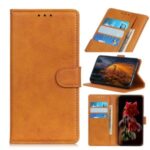 Wallet Stand PU Leather Protective Phone Cover for Oppo Reno4 5G – Brown