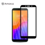 AMORUS Silk Printing Anti-explosion Full Screen [Full Glue] Tempered Glass Film for Huawei Y5p/Honor 9S – Black