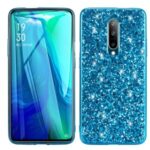 Glittering Sequins Plated TPU Frame + PC Protective Case for OnePlus 8 – Blue