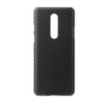 PU Leather Coated Plastic Back Phone Case for OnePlus 8 – Carbon Fiber Texture