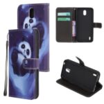 New Pattern Printing Cross Texture Stand Leather Wallet Cover Case for Nokia 1.3 – Panda