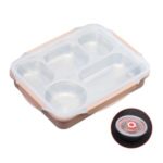 Portable 5 Grids Snack Lunch Box Leak-proof Food Storage Container Tableware – Pink