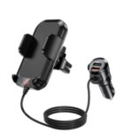 A20 Pro Bluetooth Car Kit FM Transmitter MP3 Player Phone Holder Stand with Dual USB Car Charger