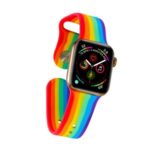 Rainbow Color Silicone Watch Strap for Apple Watch Series 5 4 40mm / 3 2 1 38mm – Pink