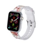 Pattern Printing Silicone Watch Band for Apple Watch Series 3 2 1 42mm/Series 5 4 44mm – Peony