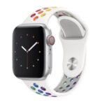 Holes Style Rainbow Silicone Watch Strap for Apple Watch Series 5 4 44mm/Series 3 2 1 42mm