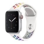 Holes Design Rainbow Silicone Watch Band for Apple Watch Series 5 4 40mm/Series 3 2 1 38mm