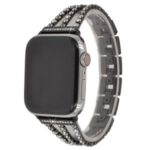 Rhinestone Decor Aluminum Alloy Watch Strap Accessory for Apple Watch Series 5/4 40mm / Series 3/2/1 38mm – Black