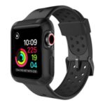 Bi-color Silicone Material Watch Band for Apple Watch Series 5/4 40mm – Black