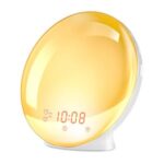 APP Voice Control Colorful Atmosphere Light Sunrise/Sunset Simulation Smart Wake Up Lamp Alarm Clock – US Plug