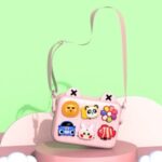 Children’s Camera Storage Bag Kids Tide Satchel Cartoon Crossbody Bag – Pink