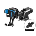 Suction Cup Car Phone Holder Mobile Phone Holder Car Holder for iPhone Huawei Xiaomi Samsung Etc. – Blue (Dashboard+Air Outlet)
